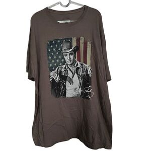 Elvis Presley Graphic Short Sleeve Tee - Faded Brown/Black